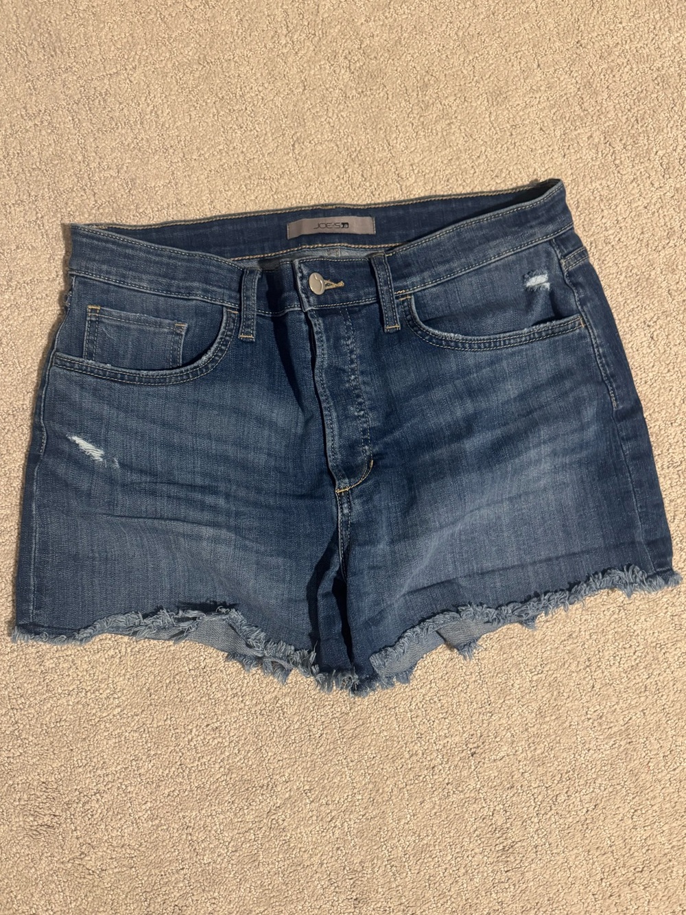 Joe's Jeans Blue Distressed Frayed Hem Denim Shorts